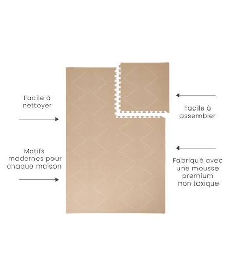 Tapis de Jeu Prettier Puzzle Toddlekind Beige - Taille 120x180cm - Mousse Eco-Responsable EVA BEIGE 6 - vertbaudet enfant 