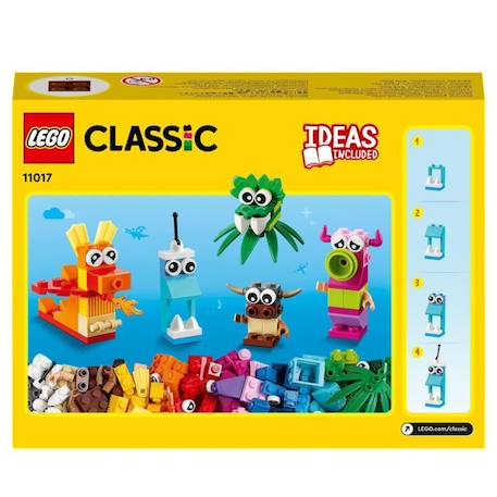 LEGO® 11017 Classic Monstres Créatifs, Boite de Briques, 5 Jouets en Forme de Mini-Monstre à Construire 4 Ans et Plus MULTICOLORE 6 - vertbaudet enfant 
