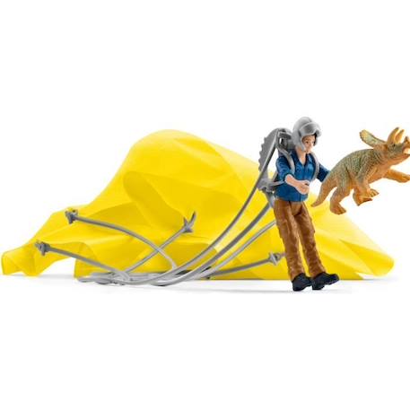 Sauvetage en Parachute, Coffret schleich avec 1 parachute, 1 figurine humaine et 1 dinosaure, Ensemble de Jouets Préhistoriques de JAUNE 1 - vertbaudet enfant 