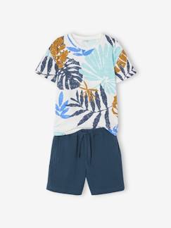 -Ensemble tee-shirt + short en gaze garçon