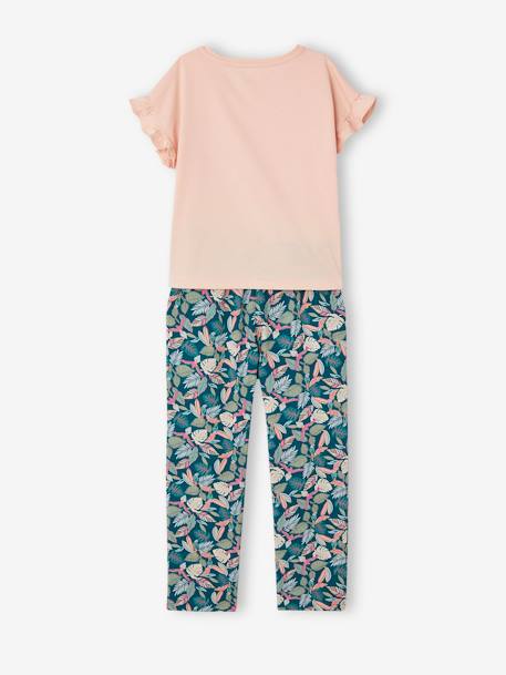 Ensemble tee-shirt + pantalon fille écru+vert 10 - vertbaudet enfant 