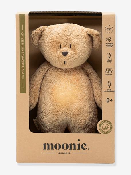 Peluche MOONIE Ourson nature bio* avec sons & lumières Cappuccino+Gris minéral+Sable 2 - vertbaudet enfant 