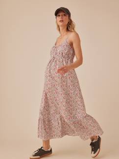 Vêtements de grossesse-Robe grossesse à bretelles motifs fleurs ENVIE DE FRAISE