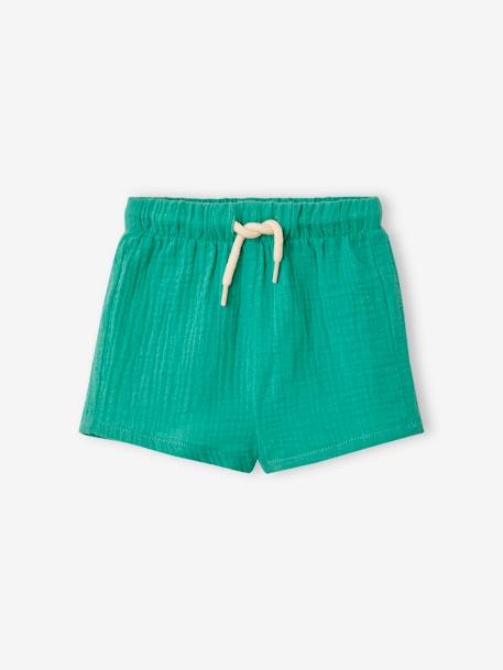 Ensemble bébé T-shirt et short menthe+moka 3 - vertbaudet enfant 