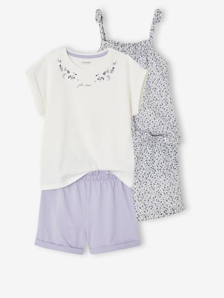 Fille-Pyjama, surpyjama-Lot de 2 pyjashorts à fleurs fille