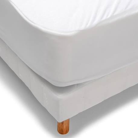 BLEU CALIN Protège matelas 90x190cm L'Anti Acariens - Molleton 100% coton - Forme drap housse bonnet 25 cm BLANC 2 - vertbaudet enfant 