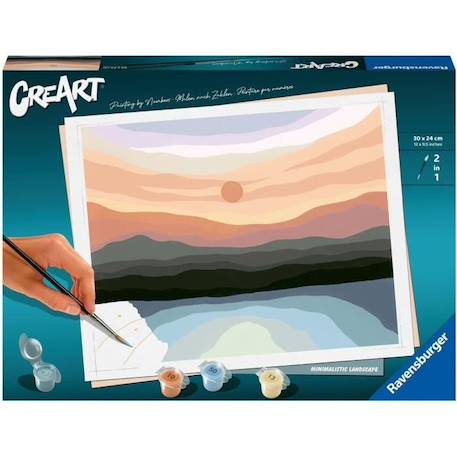 CreArt Minimalist Landscape 24x30 cm - Peinture par numéros – Dès 12 ans – Ravensburger - 23515 BLEU 2 - vertbaudet enfant 