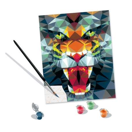 CreArt Tigre polygonal 24x30 cm - Peinture par numéros – Dès 12 ans – Ravensburger - 23514 JAUNE 2 - vertbaudet enfant 