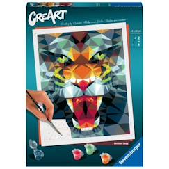 Jouet-Activités artistiques et musicales-CreArt Tigre polygonal 24x30 cm - Peinture par numéros – Dès 12 ans – Ravensburger - 23514