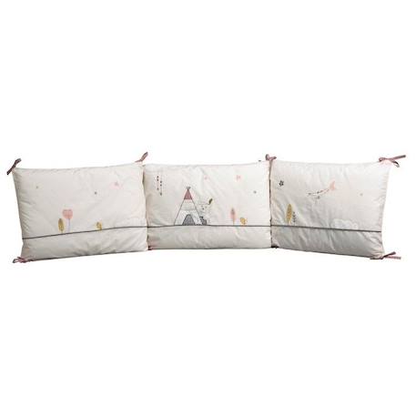 Tour de lit bébé déhoussable - SAUTHON - Timouki - 100% Coton - Beige - 180x40cm BEIGE 1 - vertbaudet enfant 