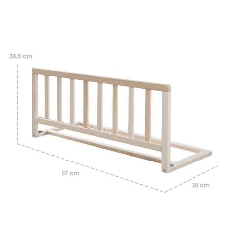 ROBA Barrière de Lit 90 cm - Protection Anti-Chute Sûre pour Bébés et Enfants - de 18 Mois à 5 Ans - Montage Facile - Bois Naturel BEIGE 3 - vertbaudet enfant 