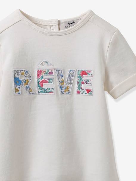 Tee-shirt bébé tissu Liberty coton biologique CYRILLUS écru 2 - vertbaudet enfant 