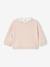 Sweat col en broderie anglaise bébé rose poudré 1 - vertbaudet enfant 