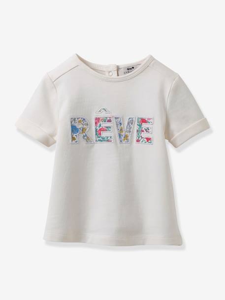 Tee-shirt bébé tissu Liberty coton biologique CYRILLUS écru 1 - vertbaudet enfant 