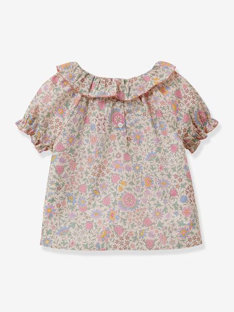 Blouse fille tissu Liberty Alicia Chintz CYRILLUS rose pâle 2 - vertbaudet enfant 