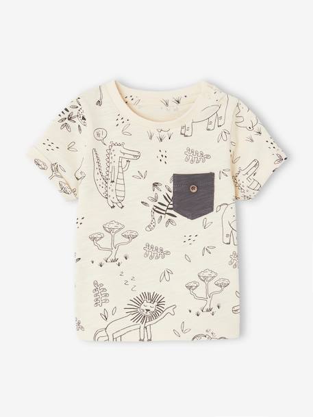 Bébé-T-shirt, sous-pull-T-shirt-T-shirt jungle bébé en jersey flammé