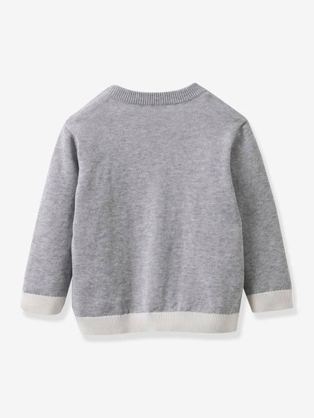 Pull bébé coton biologique CYRILLUS gris chiné 2 - vertbaudet enfant 