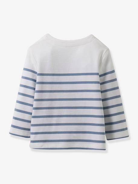 T-shirt marinière bébé coton biologique CYRILLUS rayé bleu 3 - vertbaudet enfant 