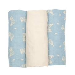 Lot De 3 Langes 70x70 Trois Kilos Sept - Bleu - Douceur et absorption  - vertbaudet enfant