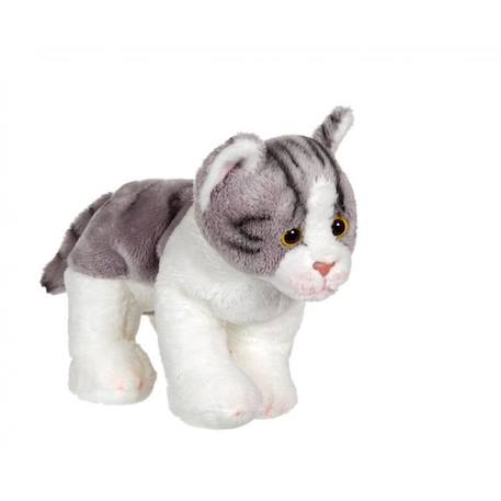 Gipsy Toys - Peluche chat gris et blanc GRIS 1 - vertbaudet enfant 