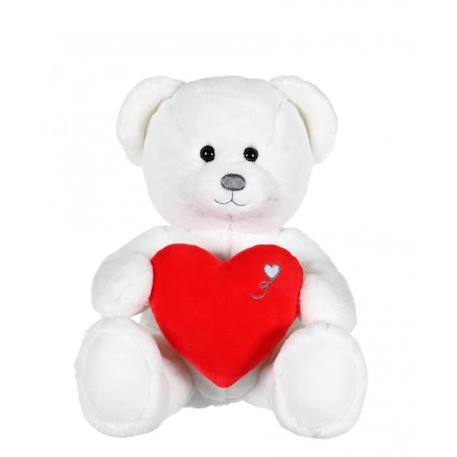 Ours en peluche - GIPSY TOYS - Ours Coeur - 22 cm - Blanc - Douceur extrême BLANC 1 - vertbaudet enfant 