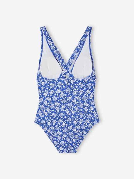 Maillot de bain 1 pièce fleuri femme collection Team famille bleu imprimé 6 - vertbaudet enfant 