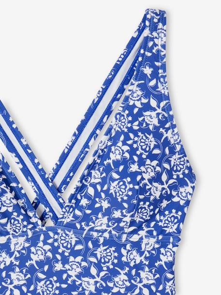 Maillot de bain 1 pièce fleuri femme collection Team famille bleu imprimé 7 - vertbaudet enfant 