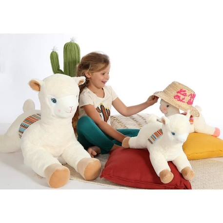 Gipsy Toys  - Lamadoo allongé rose - 42 cm ROSE 2 - vertbaudet enfant 