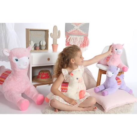 Gipsy Toys  - Lamadoo allongé rose - 80 cm ROSE 2 - vertbaudet enfant 
