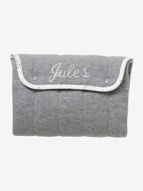 Tapis à langer de voyage gris chiné+marine imprimé+rose 6 - vertbaudet enfant 