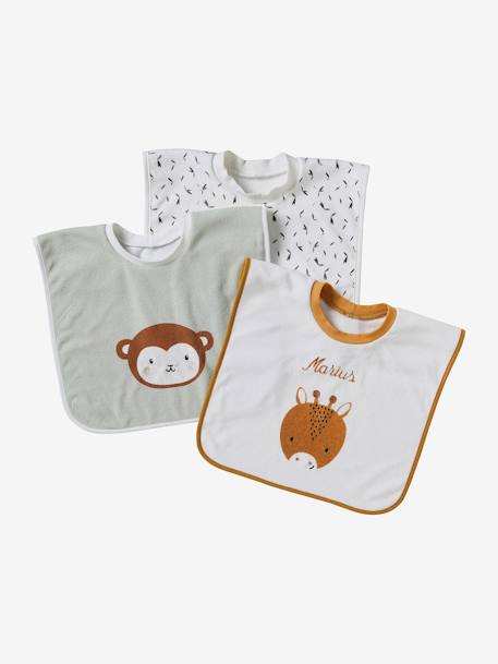 Lot de 3 bavoirs animaux à enfiler écru 6 - vertbaudet enfant 