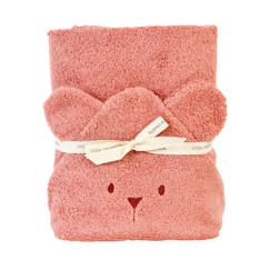 Cape de bain à oreilles Ourson - bois de rose  - vertbaudet enfant