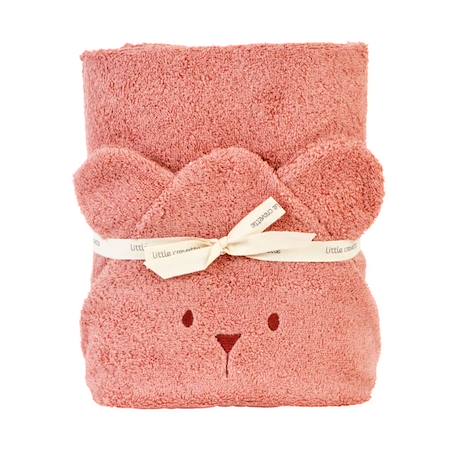 Cape de bain à oreilles Ourson - bois de rose ROSE 1 - vertbaudet enfant 