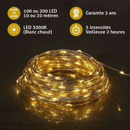 Guirlande lumineuse Mini LED Classique Filament cuivre Silver JAUNE 2 - vertbaudet enfant 