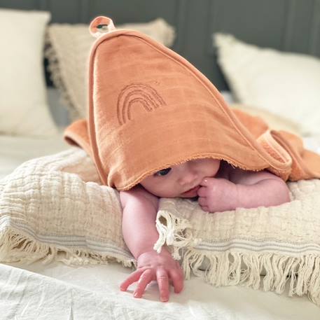 Cape de bain unie Arc-en-ciel - terracotta ORANGE 3 - vertbaudet enfant 