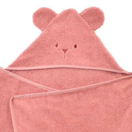 Cape de bain à oreilles Ourson - bois de rose ROSE 3 - vertbaudet enfant 