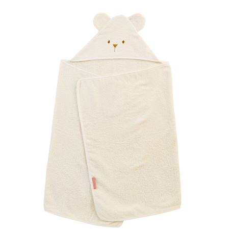 Cape de bain à oreilles Ourson - écru BEIGE 2 - vertbaudet enfant 