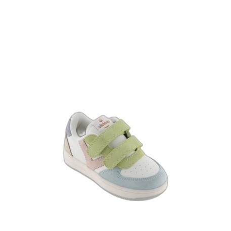 Baskets bébé - VICTORIA - 1124116 - Cuir - Scratch - Celeste BEIGE 2 - vertbaudet enfant 