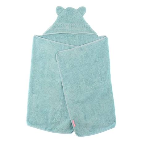 Sortie de bain à oreilles Baby Shower vert céladon VERT 3 - vertbaudet enfant 