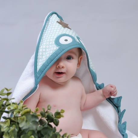 Cape de bain blanche Crocrodile BLANC 2 - vertbaudet enfant 