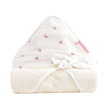 Cape de bain Cerise BLANC 1 - vertbaudet enfant 