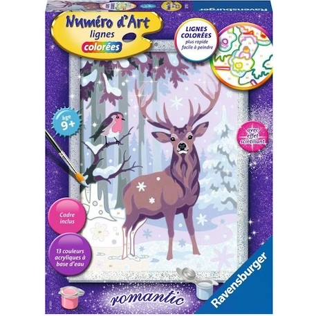 Numéro d'art Cerf romantique - moyen format - Kit complet de Peinture au numéro - 628794 - Ravensburger VIOLET 1 - vertbaudet enfant 