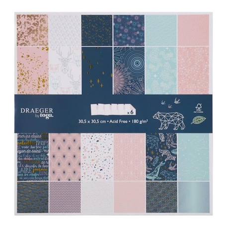 Set De Papiers Imprimés Constellations X6 - Draeger Paris BLEU 1 - vertbaudet enfant 