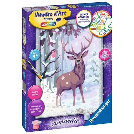 Numéro d'art Cerf romantique - moyen format - Kit complet de Peinture au numéro - 628794 - Ravensburger VIOLET 4 - vertbaudet enfant 