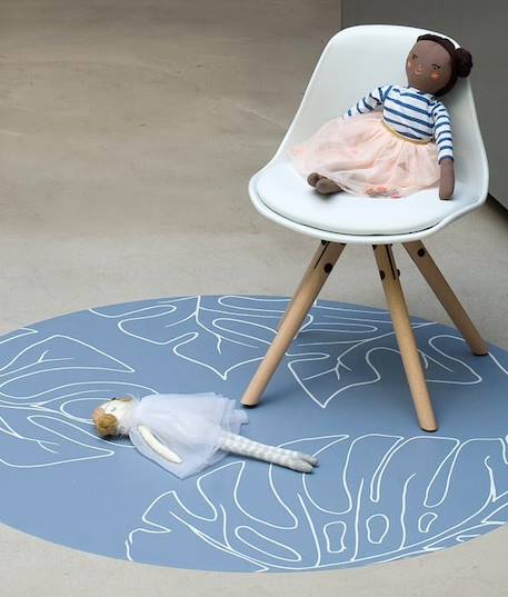 Tapis anti-tâches pour chaise haute | Jungle - Bleu BLEU 3 - vertbaudet enfant 