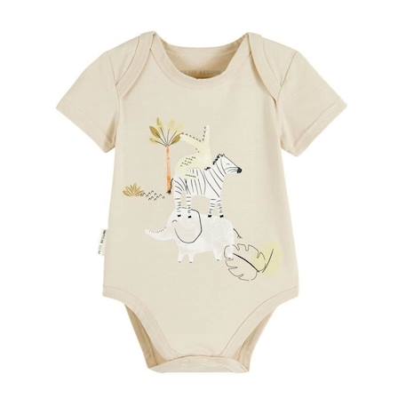 Lot de 2 bodies bébé manches courtes Zagora BEIGE 2 - vertbaudet enfant 