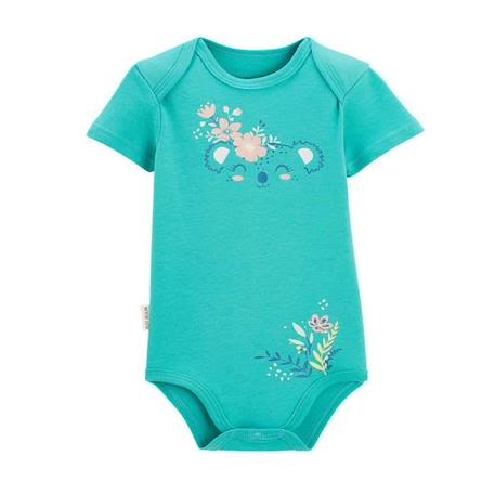 Lot de 2 bodies bébé manches courtes Paradise Flowers BLEU 2 - vertbaudet enfant 