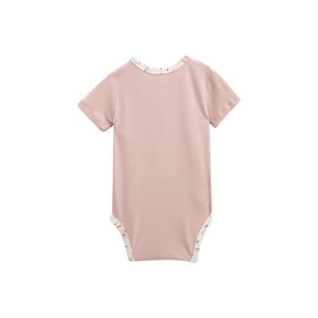 Lot de 2 bodies bébé manches courtes ouverture croisée Petit Safari ROSE 3 - vertbaudet enfant 