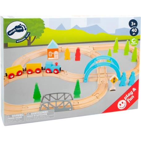 chemin de fer en bois grand voyage BLANC 3 - vertbaudet enfant 