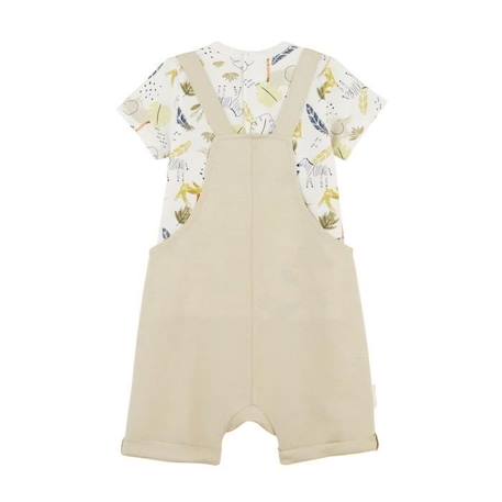 Ensemble salopette bébé en lin et t-shirt Zagora BEIGE 2 - vertbaudet enfant 